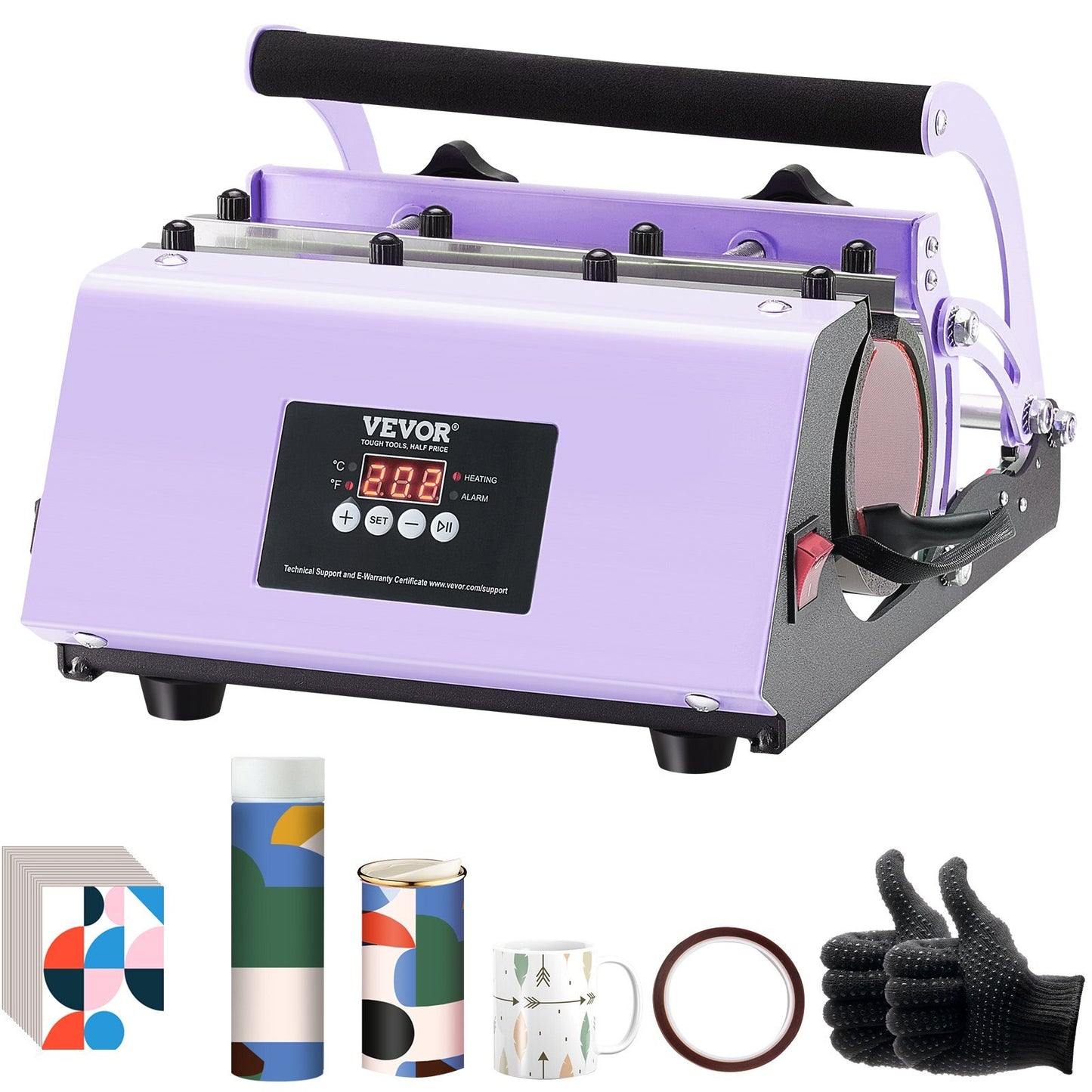 VEVOR Tumbler Heat Press Machine 11-30oz Mug Press Sublimation Tumblers Purple