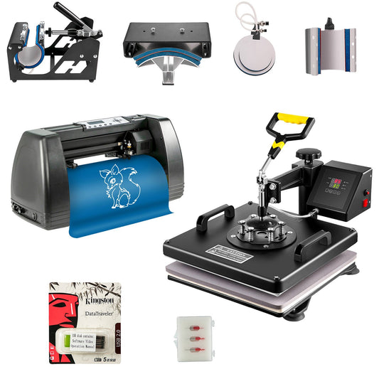 15"x15" Heat Press 6 In 1 Sublimation Machine + 14" Vinyl Cutter/plotter Cutting