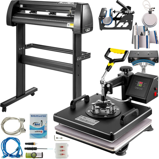 8 In 1 Heat Press 15"x15" Sublimation Machine +28" Vinyl Cutter/plotter Cutting