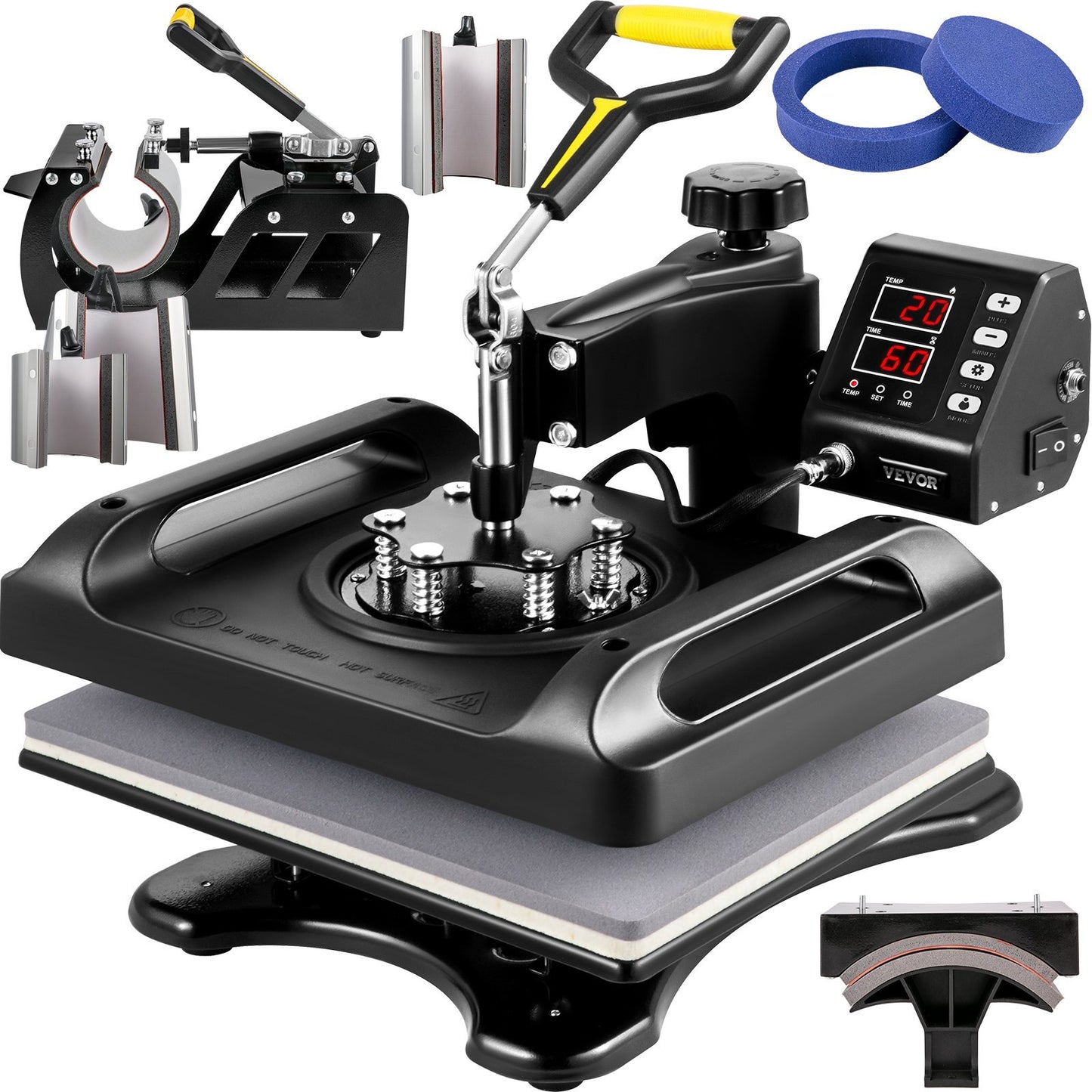 VEVOR Upgrade Heat Press Machine ETL Quality & Safety Certificated 12 x 15 in 8 in 1 Heat Press Power-Saving Combo Multifunctional Sublimation 360?Rotation Heat Press Shirt Printing Machine Black