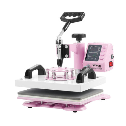 VEVOR Heat Press Machine 12x10in Heat Transfer Machine for T-Shirts Press Pink