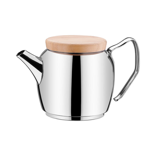 Korkmaz Korkmaz Montana 1.1 Liter Stainless Steel Tea Pot with Wooden Lid