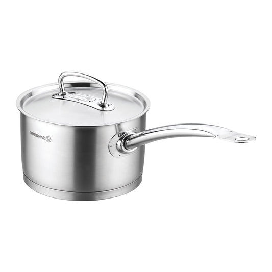 Korkmaz Korkmaz Proline Professional Series 3.8 Liter Stainless Steel Saucepan with Lid in Silver