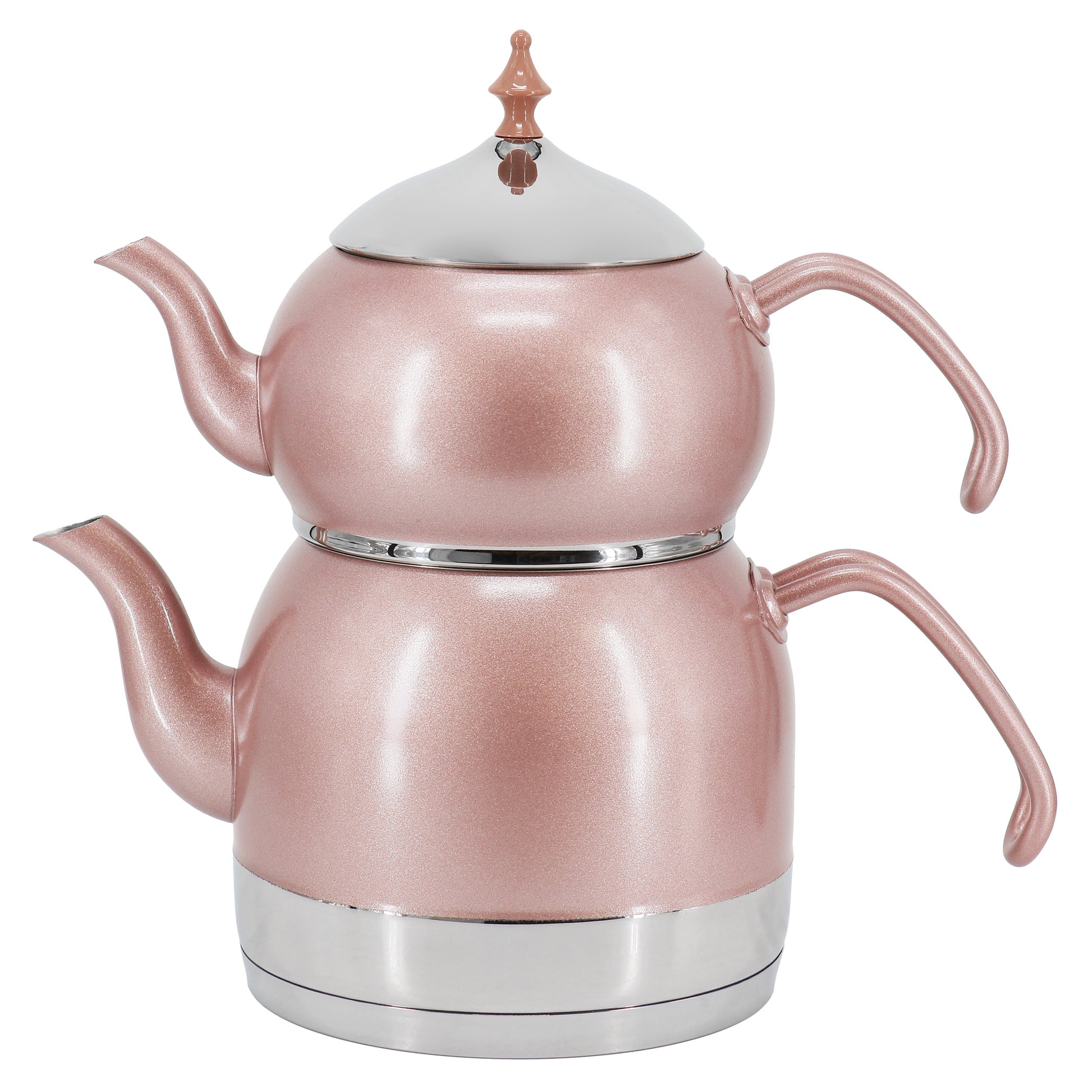 Korkmaz Korkmaz Rena 1.1 Liter Tea Pot and 2.4 Liter Kettle Set in Pink