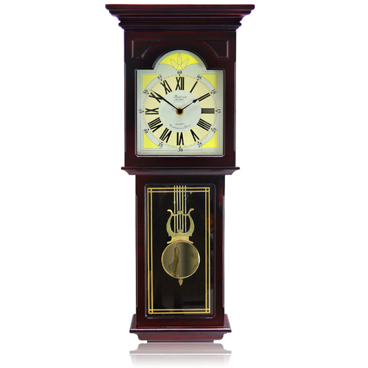 Bedford Clock Collection Bedford Clock Collection Redwood 23 Inch Redwood Oak Finish Wall Clock