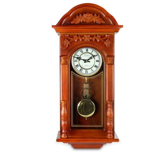 BEDFORD CLOCK COLLECTION Bedford Clock Collection 27.5 Inch Oak Finish Pendulum Wall Clock