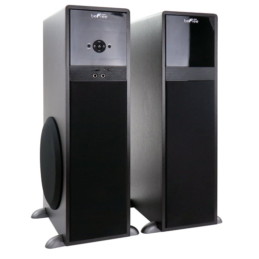 beFree Sound beFree Sound 2.1 Channel 80 Watt  Bluetooth Tower Speakers with Remote and Microphone