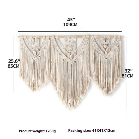 Color: 6071color, Size: Splicing Wooden Stick - Bohemian Tapestry Woven Bed & Breakfast Guest Background Wall Decoration