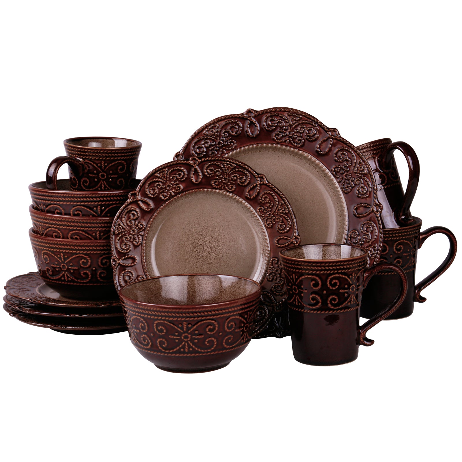 Elama Elama&rsquo;s Salia 16 Piece Stoneware Dinnerware Set