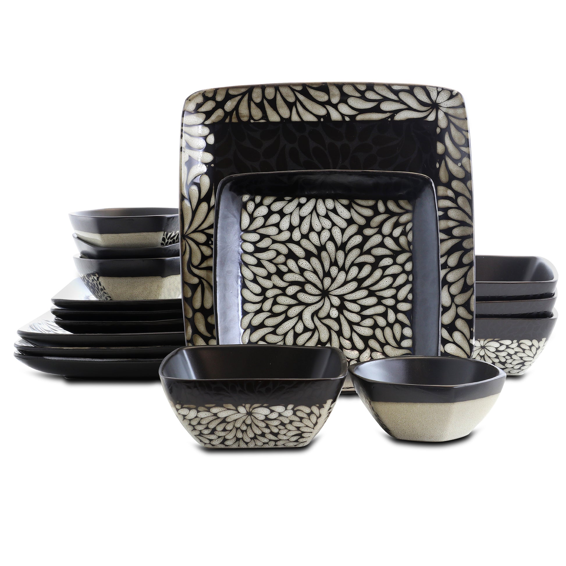 ELAMA Elama Desert Bloom 16 Piece Stoneware Dinnerware Set