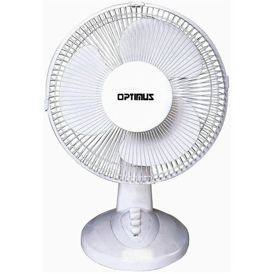 Optimus Optimus 12" Oscillating Table Fan in White
