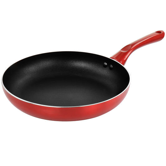 Better Chef Better Chef 10in Silver Metallic Non Stick Gourmet Fry Pan in Red