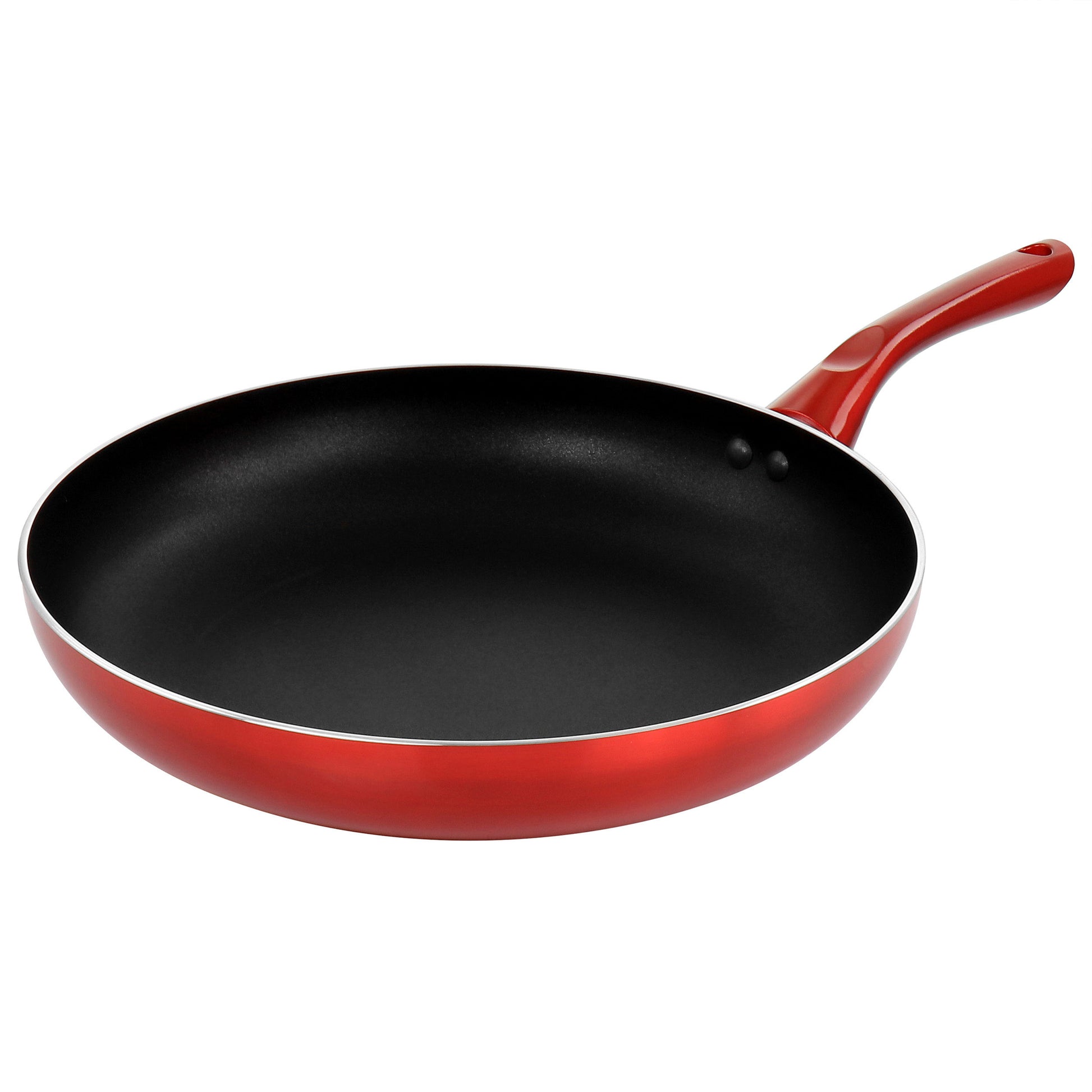 Better Chef Better Chef 12in Silver Metallic Non Stick Gourmet Fry Pan in Red