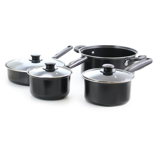 Better Chef Better Chef 7 Piece Deluxe Non-Stick Cookware Set in Black