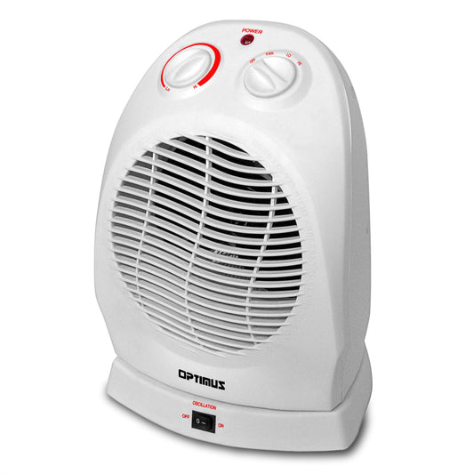 OPTIMUS Optimus Portable Oscillating Fan Heater with Thermostat