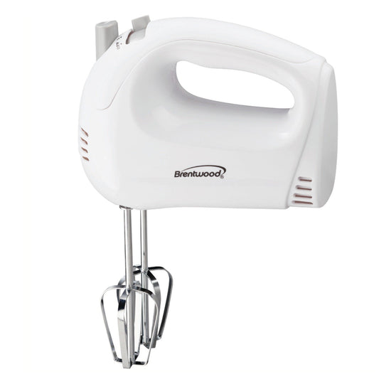 BRENTWOOD Brentwood 5-Speed Hand Mixer in White
