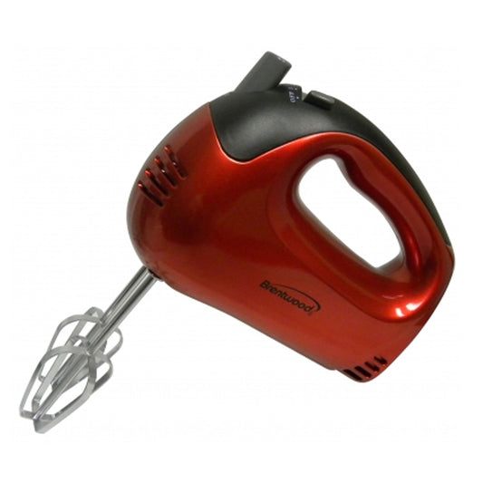 BRENTWOOD Brentwood 5-Speed Hand Mixer in Red