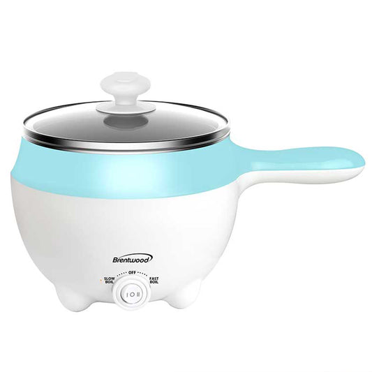 Brentwood Brentwood Stainless Steel 1.6 Quart Electric Hot Pot Cooker and Food Steamer in Blue