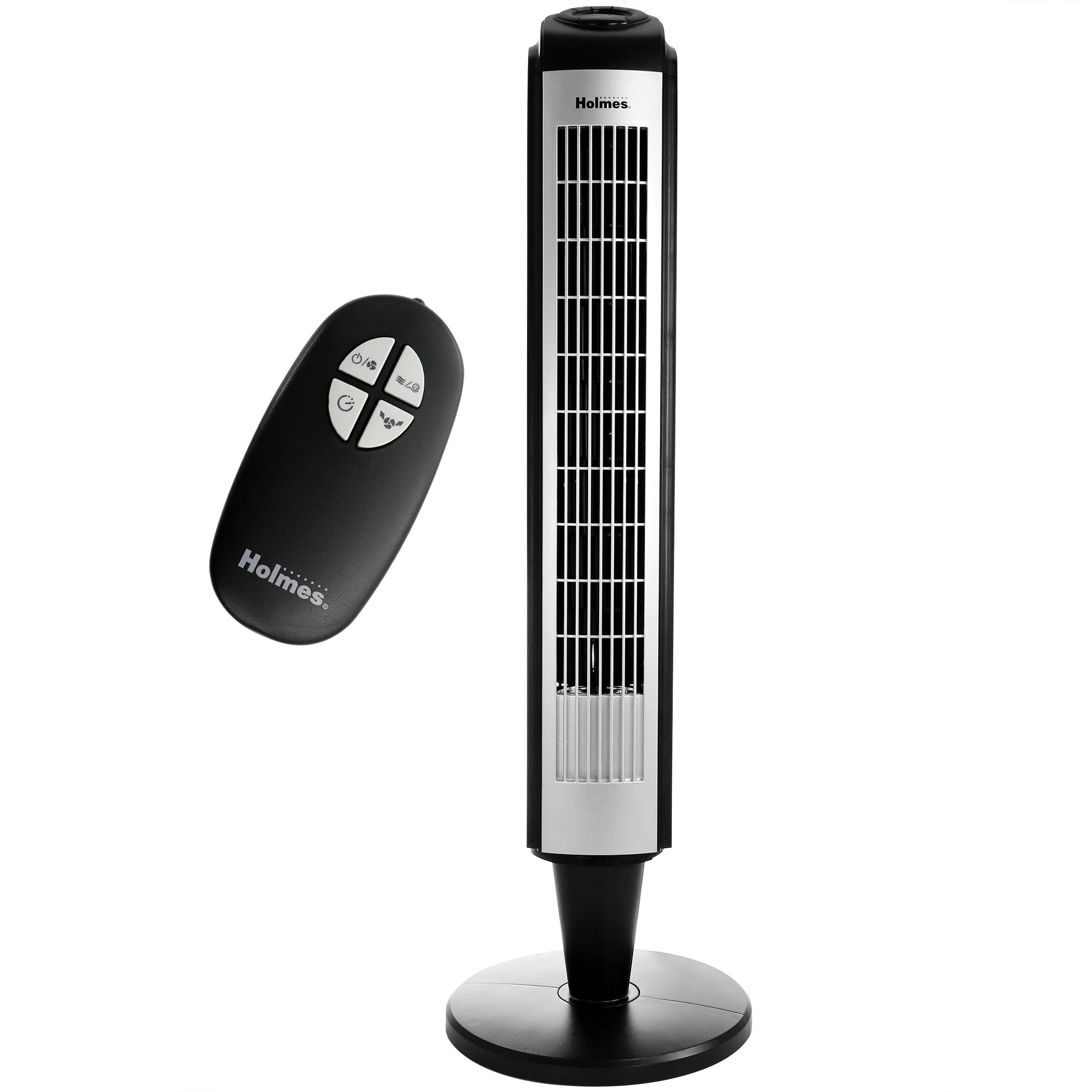 Holmes Holmes 36 Inch Oscillating Tower Fan with Remote Control in Black and Silver