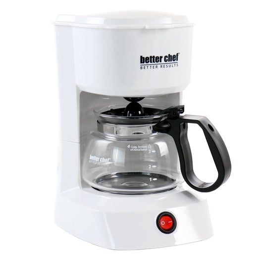 Better Chef Better Chef 4 Cup Compact Coffee Maker in White with Removable Filter Basket
