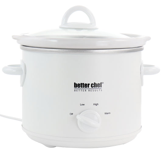 Better Chef Better Chef 3 Quart Round Slow Cooker with Removable Stoneware Crock in White