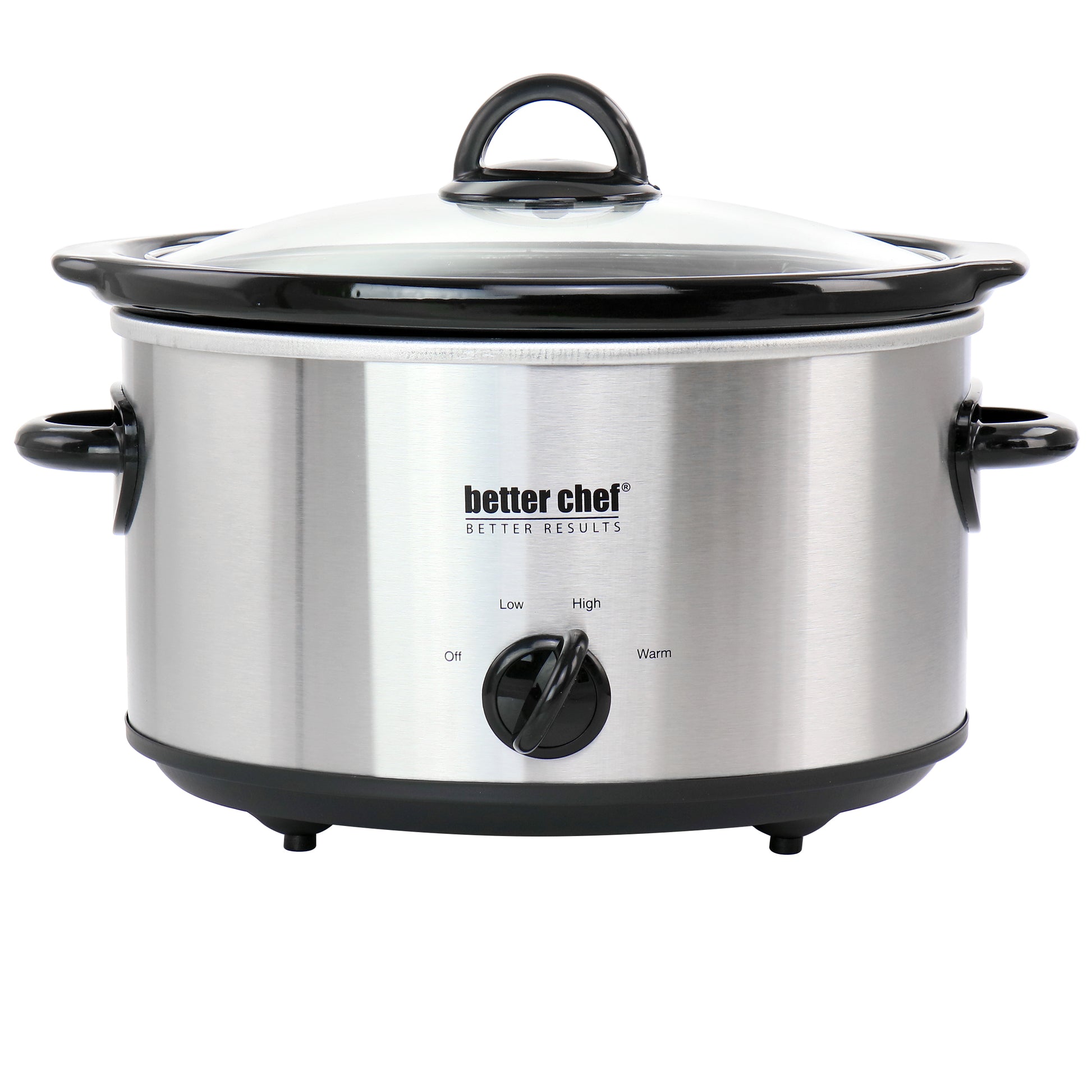 Better Chef Better Chef 4 Quart Oval Slow Cooker with Removable Stoneware Crock in Stainless Steel