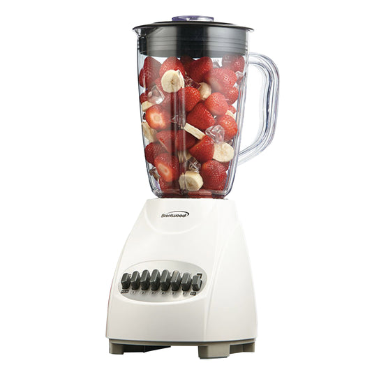 BRENTWOOD Brentwood 12 Speed Blender with Plastic Jar in White