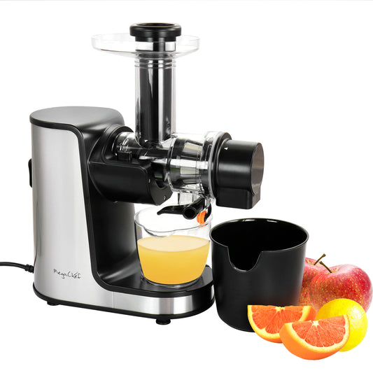 MEGACHEF MegaChef Masticating Slow Juicer Extractor with Reverse Function, Cold Press Juicer Machine with Quiet Motor