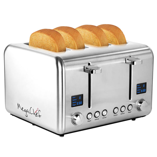 MegaChef MegaChef 4 Slice Toaster in Stainless Steel Silver