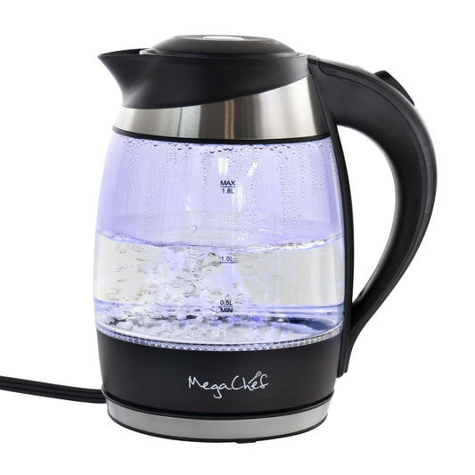 MEGACHEF MegaChef 1.8Lt. Glass and Stainless Steel Electric Tea Kettle
