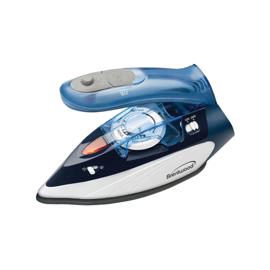 Brentwood Brentwood 1100 Watt Dual Voltage Nonstick Travel Iron with Steam in Blue