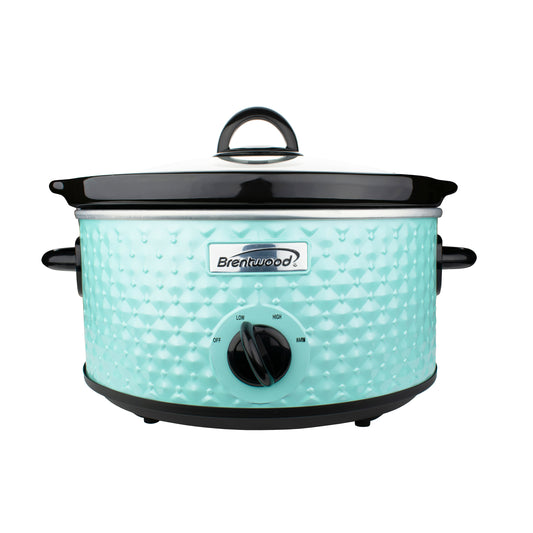 Brentwood Brentwood 3.5 Quart Diamond Pattern Slow Cooker in Blue