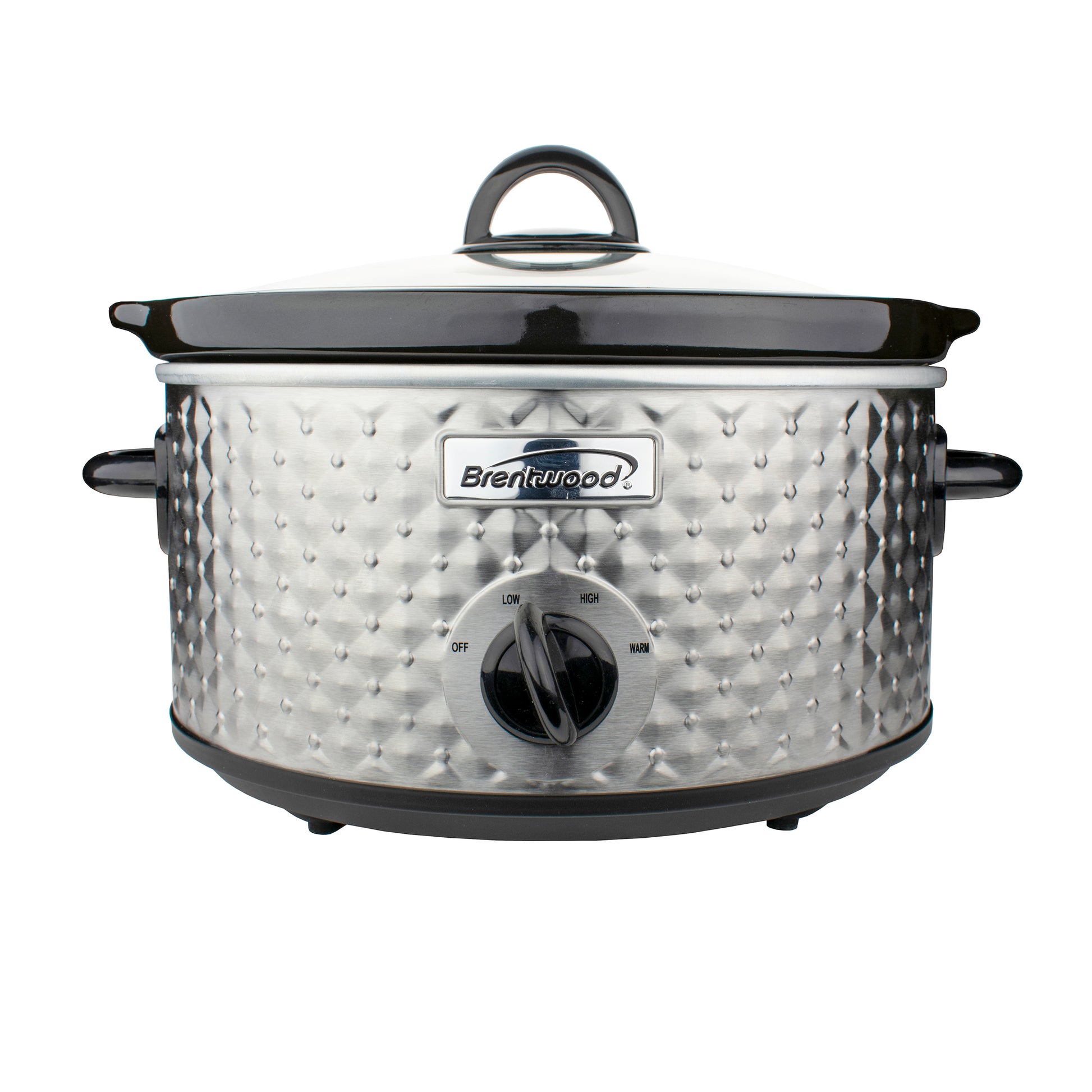 Brentwood Brentwood 3.5 Quart Diamond Pattern Slow Cooker in Stainless Steel
