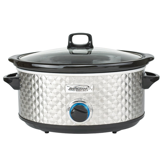 BRENTWOOD Brentwood Select 7 Quart Slow Cooker in Silver