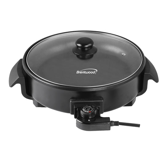 Brentwood Brentwood 12 inch Round Non-Stick Electric Skillet with Vented Glass Lid in Black