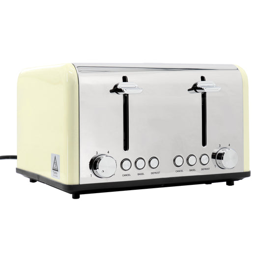 Redmond Redmond 4-Slice Extra Wide Slot 1650W Stainless Steel Toaster in Cream