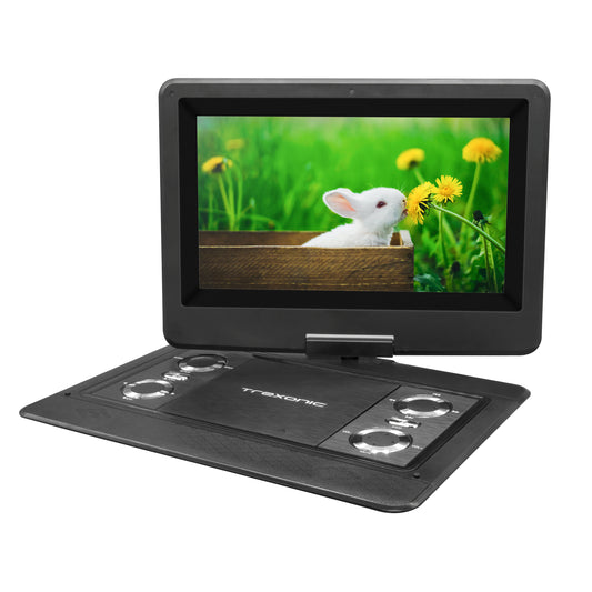Trexonic Refurbished Trexonic 12.5 Inch Portable TV+DVD Player with Color TFT LED Screen and USB/HD/AV Inputs