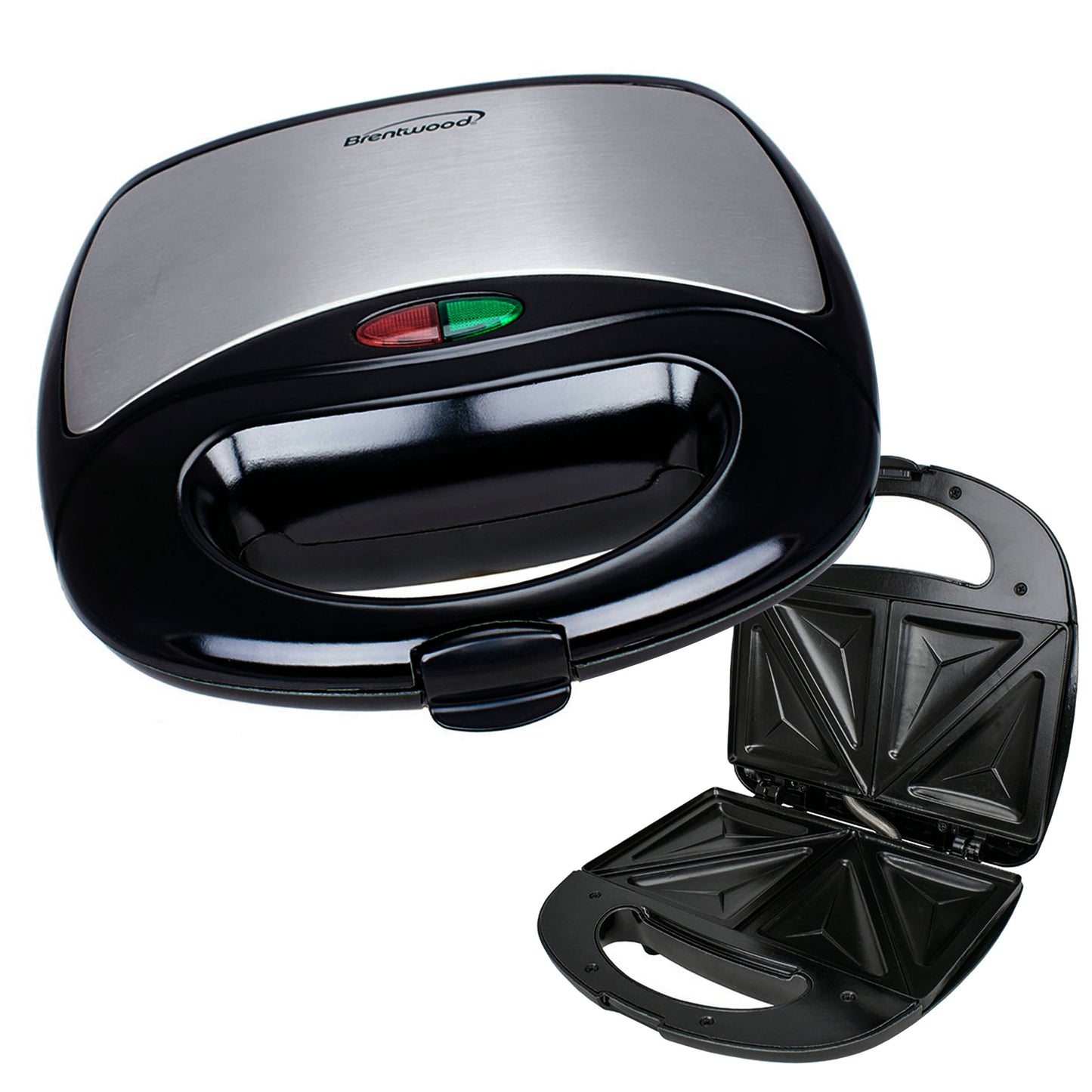 BRENTWOOD Brentwood Non Stick Dual Sandwich Maker in Black and Silver