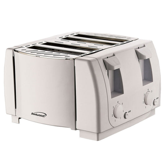 BRENTWOOD Brentwood 4 Slice Cool Touch Toaster in White