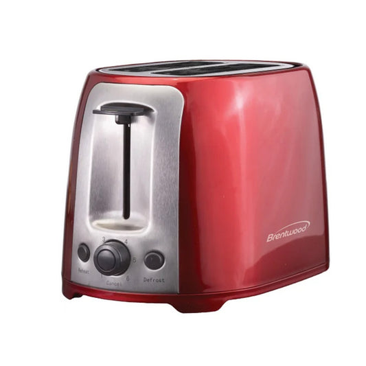 BRENTWOOD Brentwood 2 Slice Cool Touch Toaster in Red and Stainless Steel