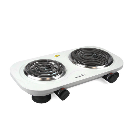 BRENTWOOD Brentwood Electric 1500W Double Burner - White