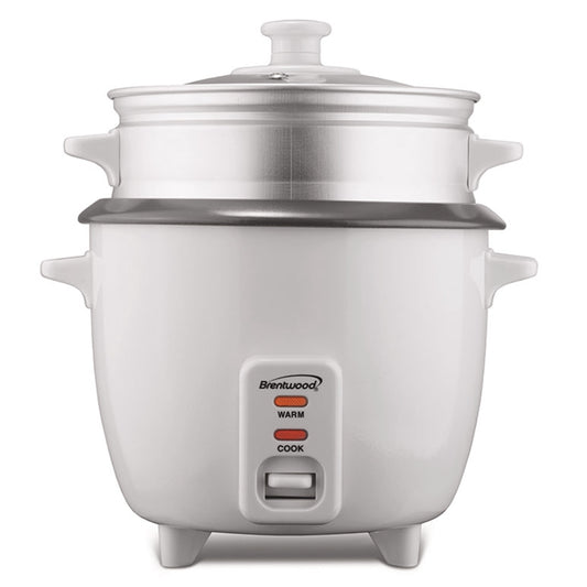 BRENTWOOD Brentwood 5 Cup Rice Cooker/Non-Stick with Steamer in White