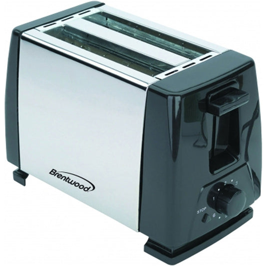 BRENTWOOD Brentwood 2-Slice Toaster (Stainless Steel and Black)
