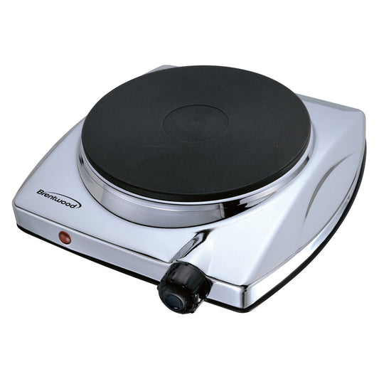 BRENTWOOD Brentwood Electric 1000W Single Hotplate in Chrome