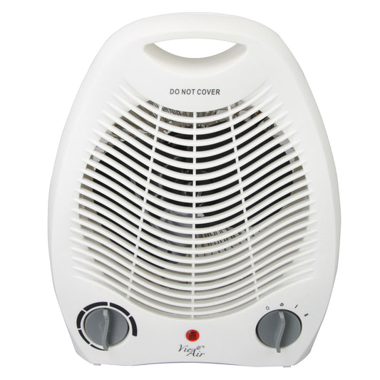 VIE AIR Vie Air 1500W Portable 2 Settings White Office Fan Heater with Adjustable Thermostat