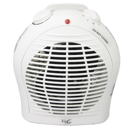 VIE AIR Vie Air 1500W Portable 2-Settings White Fan Heater with Adjustable Thermostat