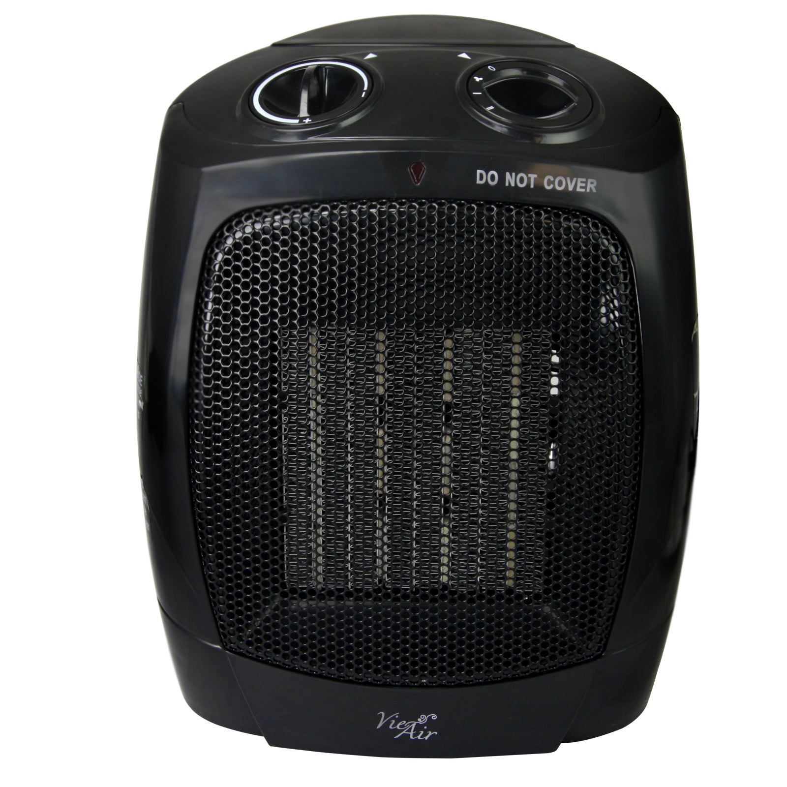 VIE AIR Vie Air 1500W Portable 2-Settings Office Black Ceramic Heater with Adjustable Thermostat